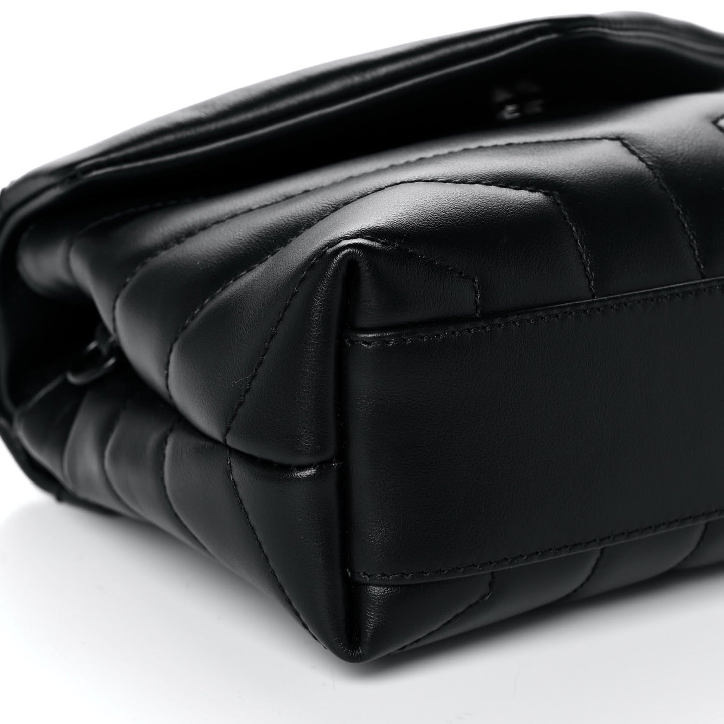 Calfskin Y Quilted Monogram Toy Loulou Crossbody Bag Black