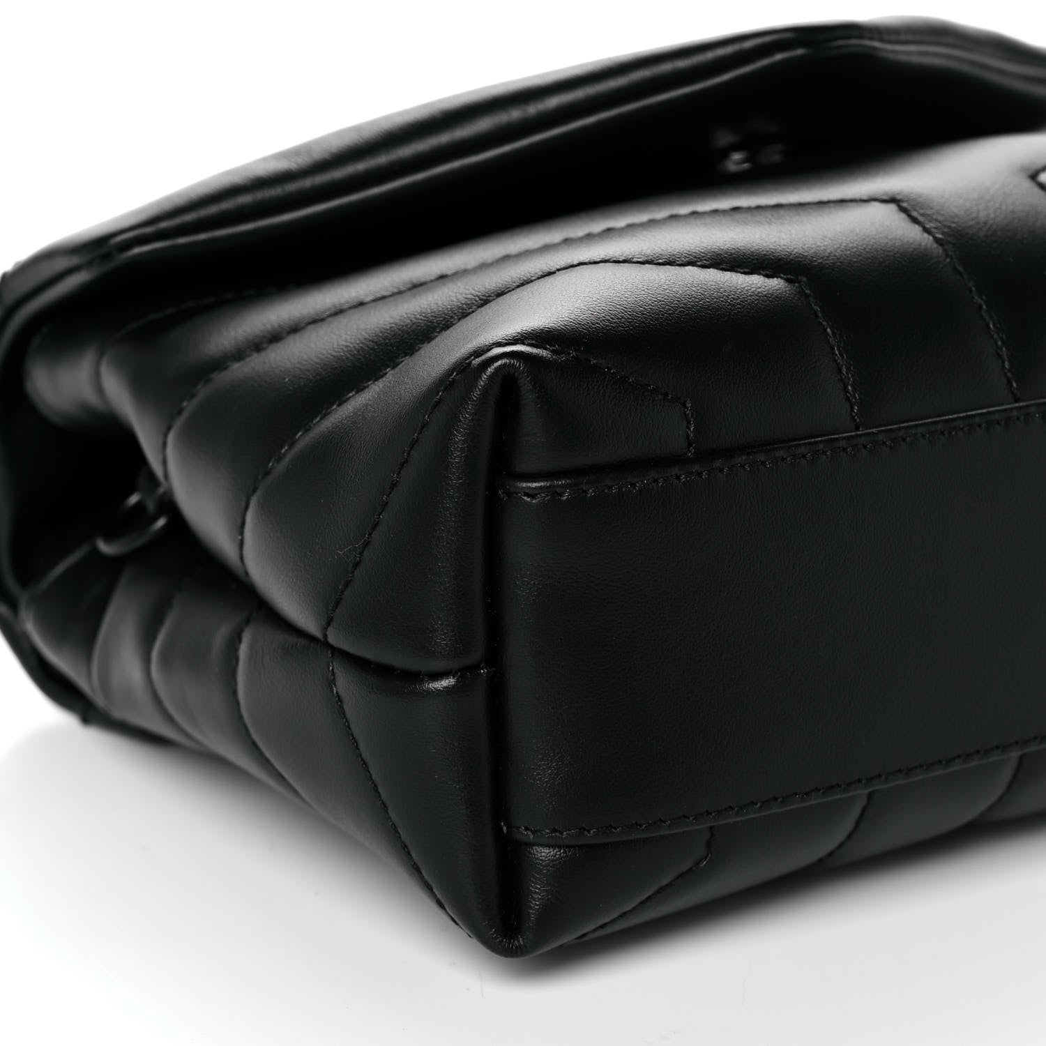 Saint Laurent Calfskin Y Quilted Monogram Toy Loulou Crossbody Bag Black 9 of 12