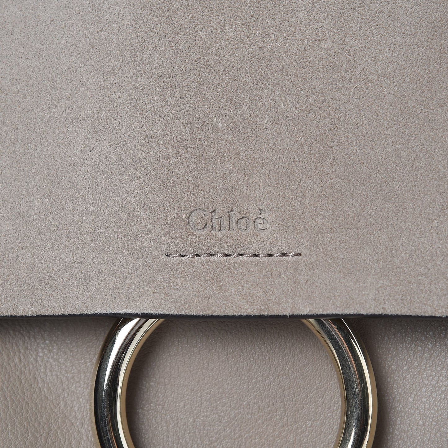 Suede Calfskin Small Faye Backpack Motty Grey