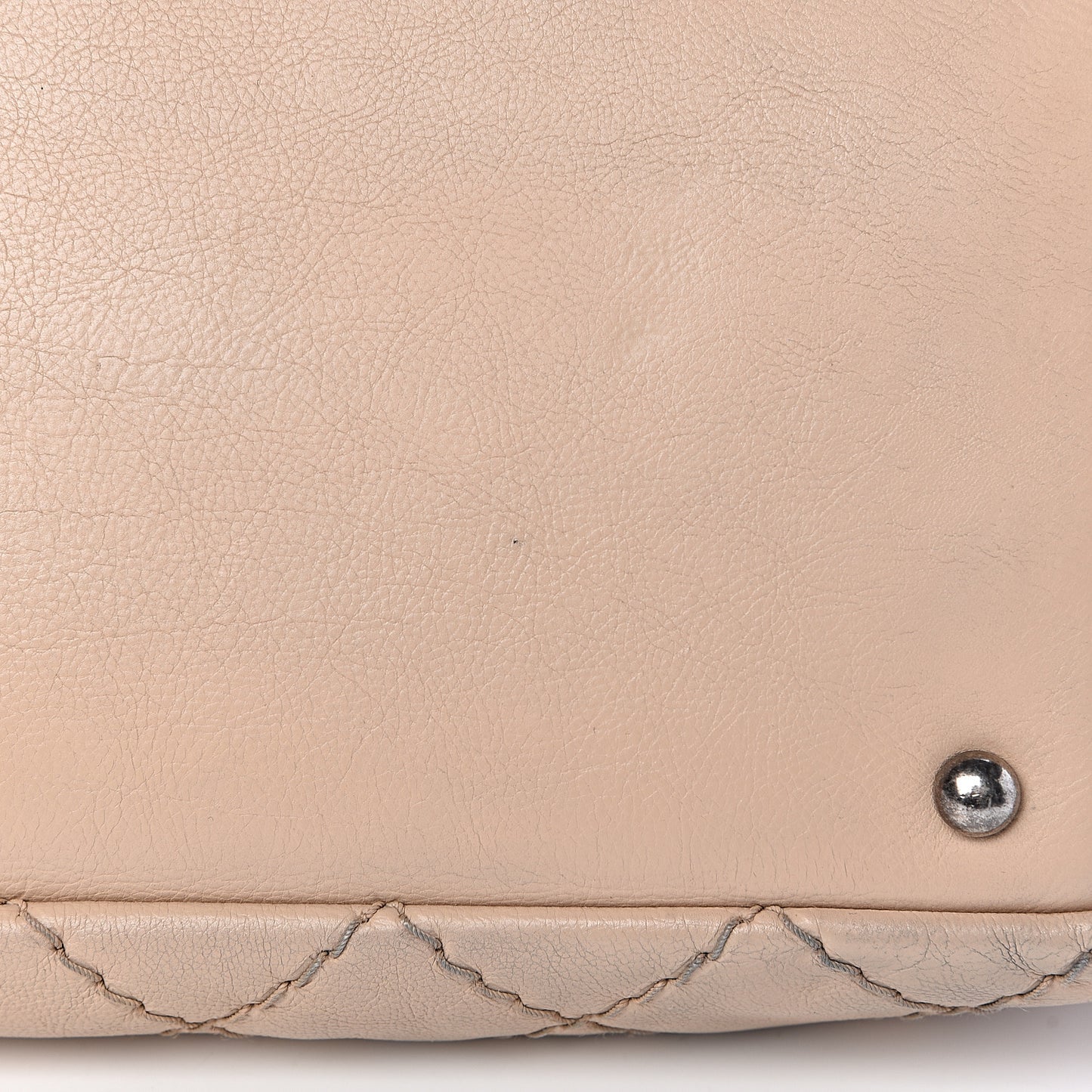 Calfskin Stitch It Accordion Flap Beige