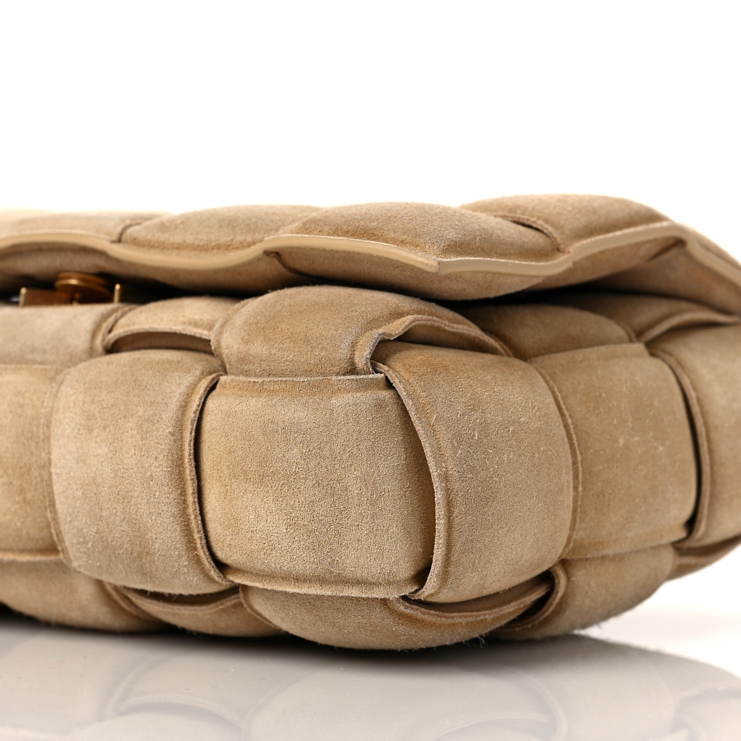 Bottega Veneta Suede Calfskin Maxi Intrecciato Padded Cassette Crossbody Bag Porridge 7 of 7