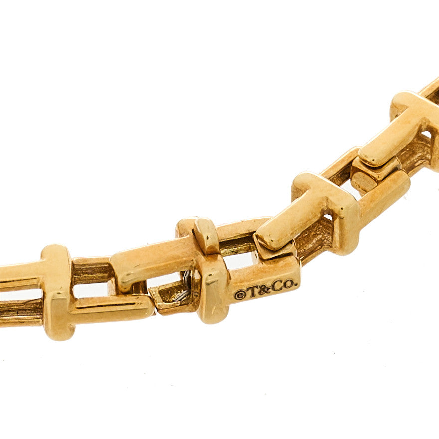 Tiffany 18K Yellow Gold Narrow T Chain Bracelet 4 of 4