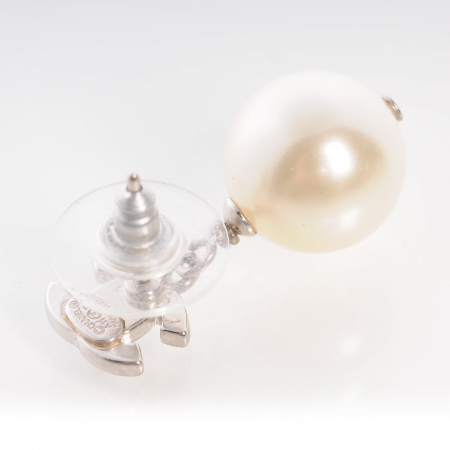 Chanel Swarovski Crystal CC Pearl Dangle Earrings 4 of 4
