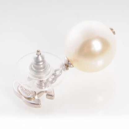 Chanel Swarovski Crystal CC Pearl Dangle Earrings 4 of 4