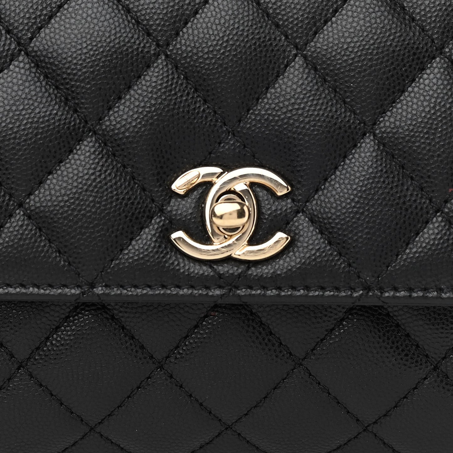 Caviar Quilted Mini Coco Handle Flap Black