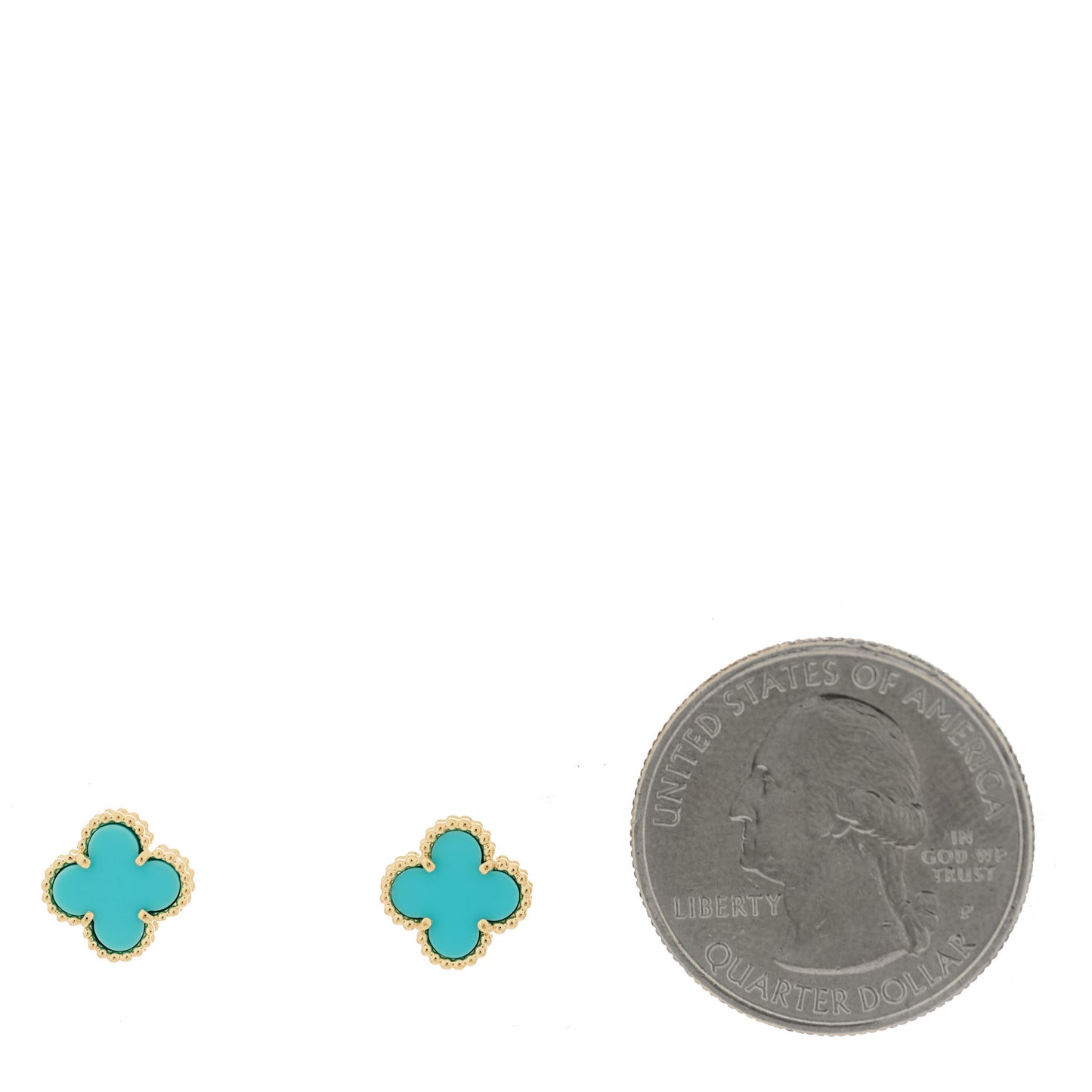 18K Yellow Gold Turquoise Sweet Alhambra Earrings