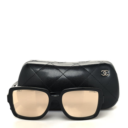 Chanel Square Sunglasses 71312A Black Gold Glitter 9 of 9