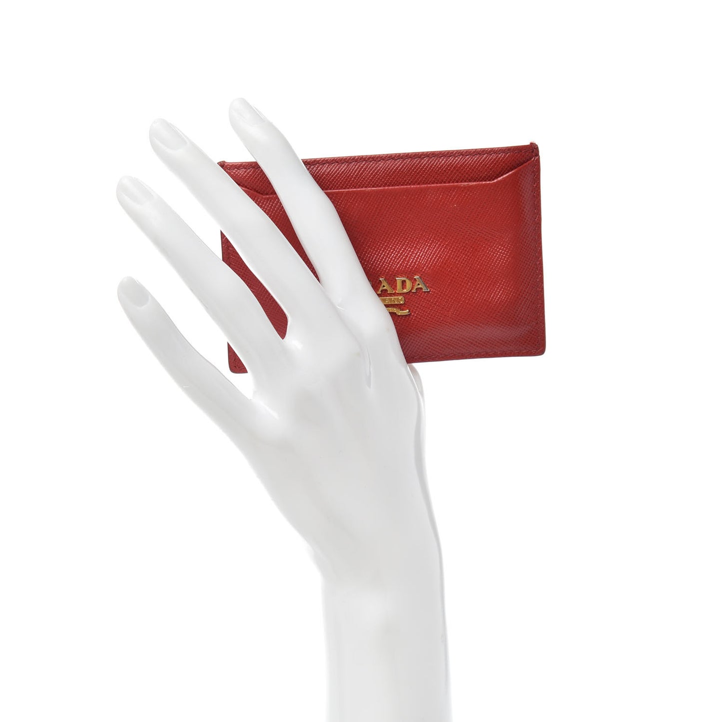 Saffiano Metal Card Case Fuoco