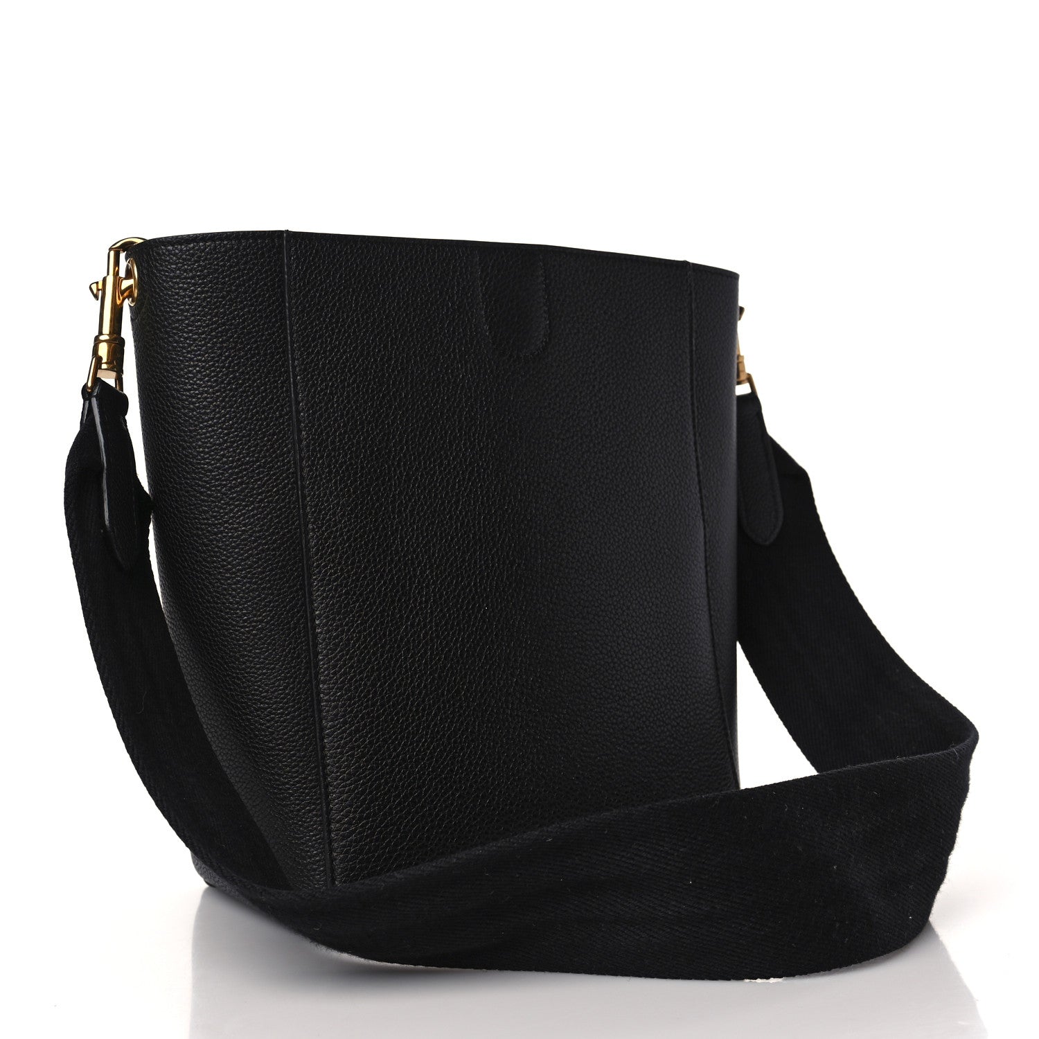 Celine Soft Grained Calfskin Small Sangle Bucket Bag Black 3 of 8