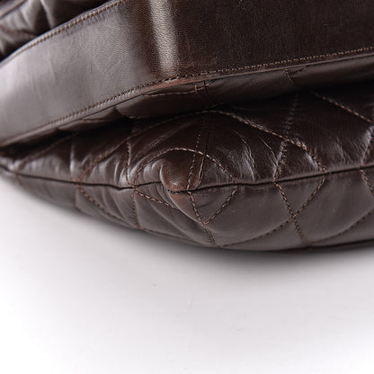 Chanel Lambskin Quilted Maxi 3 Flap Dark Brown 9 of 14