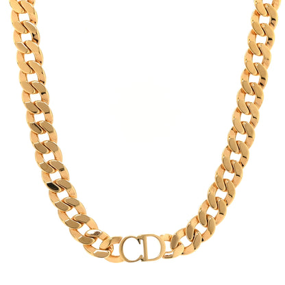 Christian Dior Metal CD Choker Necklace Gold 1 of 5