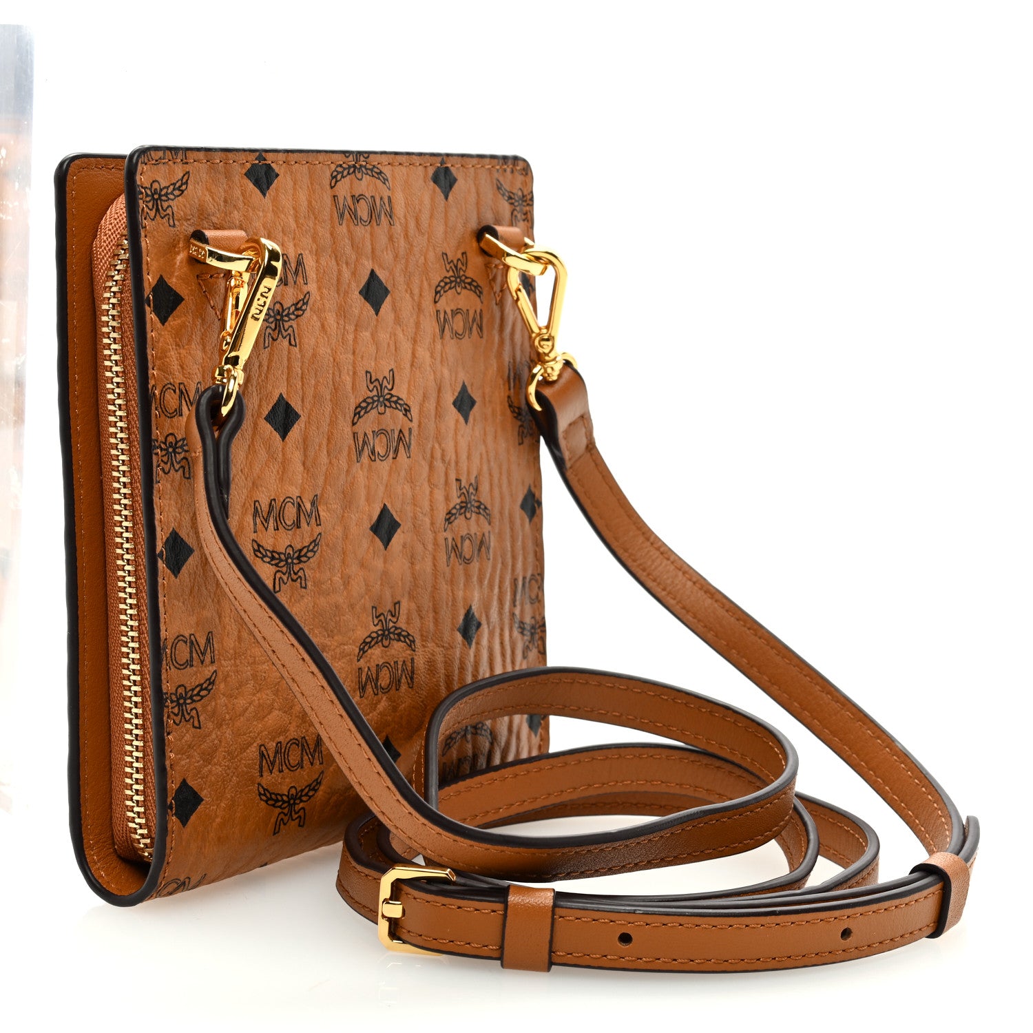 MCM Visetos Lanyard Cognac 3 of 8