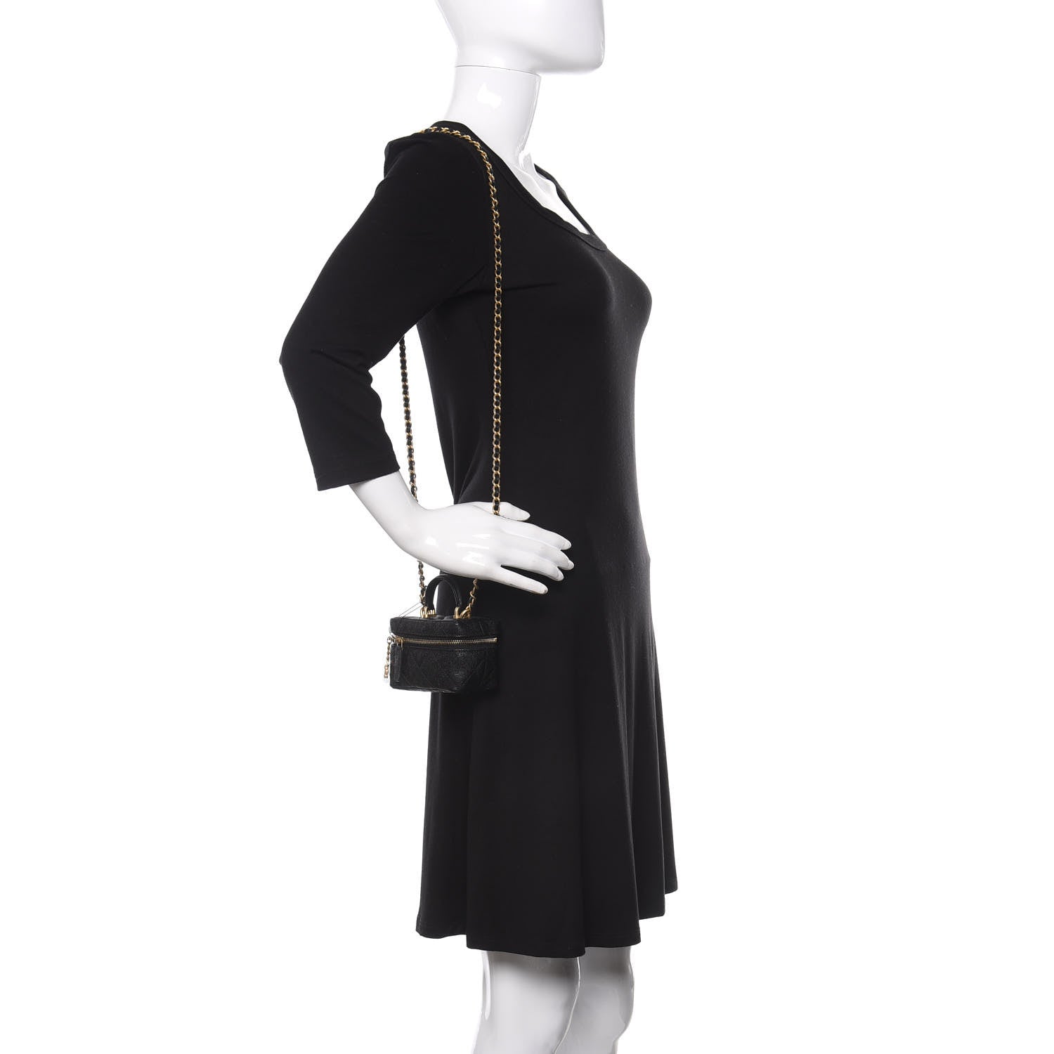 Chanel Caviar Quilted Mini Top Handle Vanity With Chain Black 2 of 10
