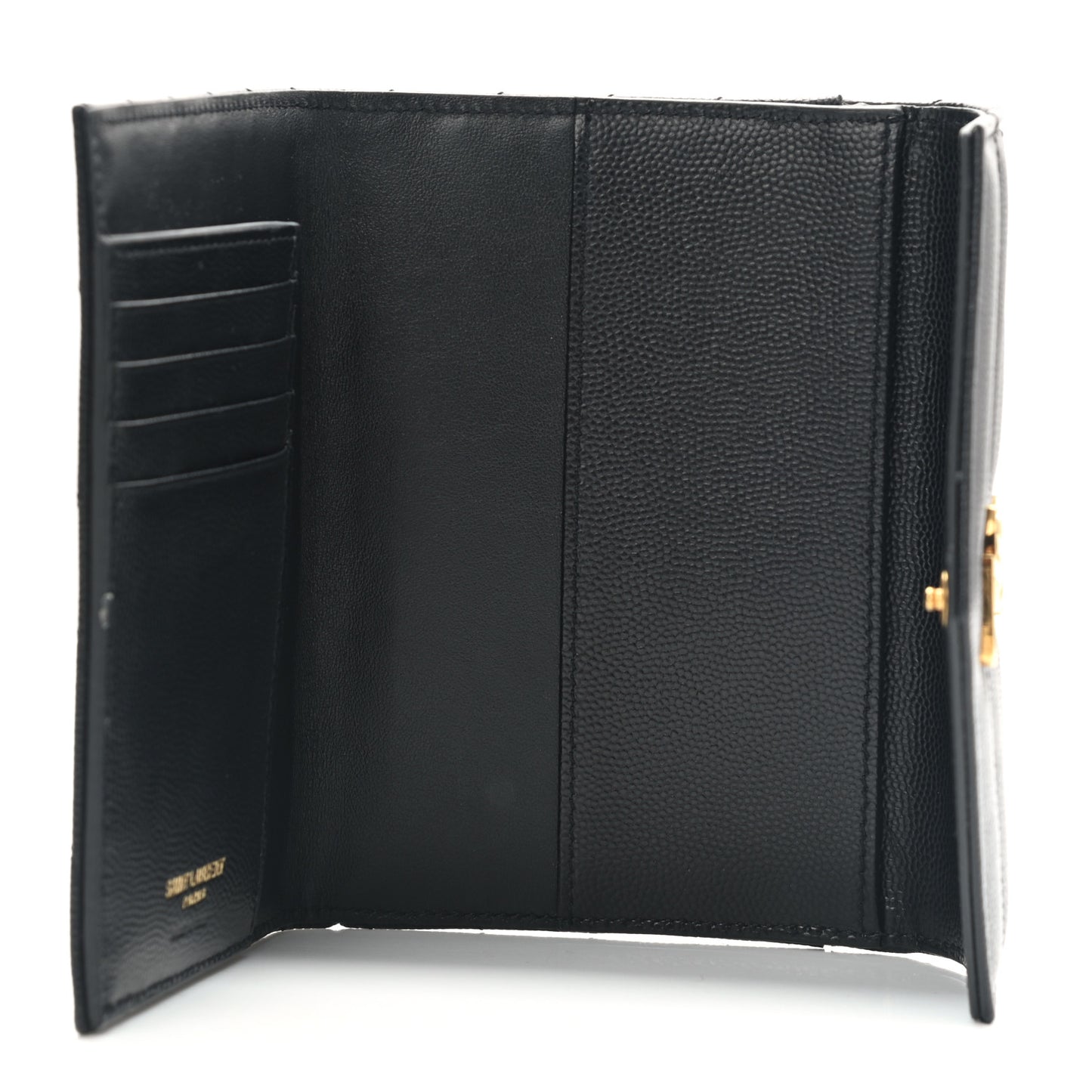 Grain De Poudre Matelasse Chevron Small Monogram Passport Case Black