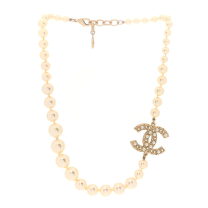 Chanel Pearl CC 100th Anniversary Necklace Light Gold 3 of 4