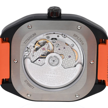 Hermes DLC Coated Titanium Rubber 39mm H08 Automatic Watch Orange 3 of 4