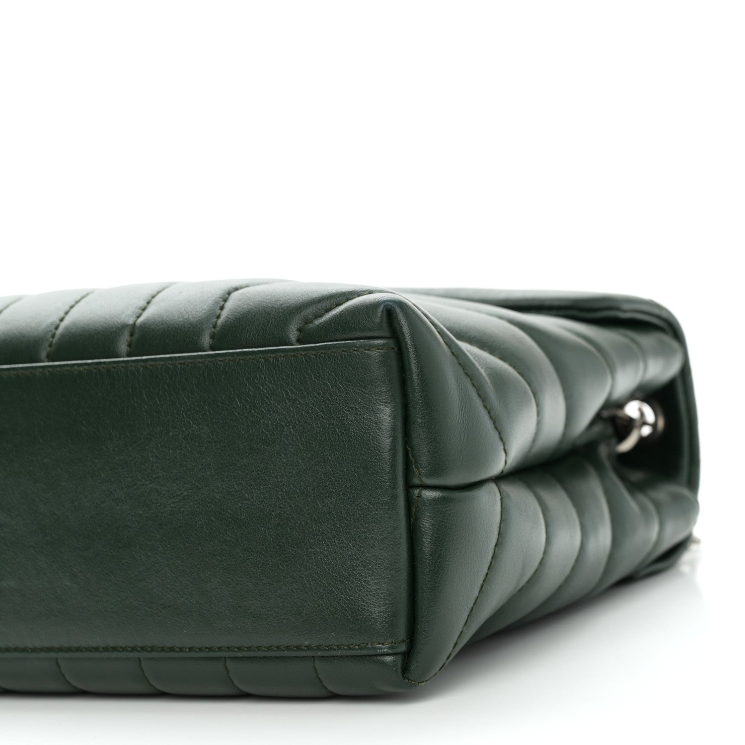 Saint Laurent Calfskin Y Quilted Monogram Small Loulou Chain Satchel Olive 9 of 9