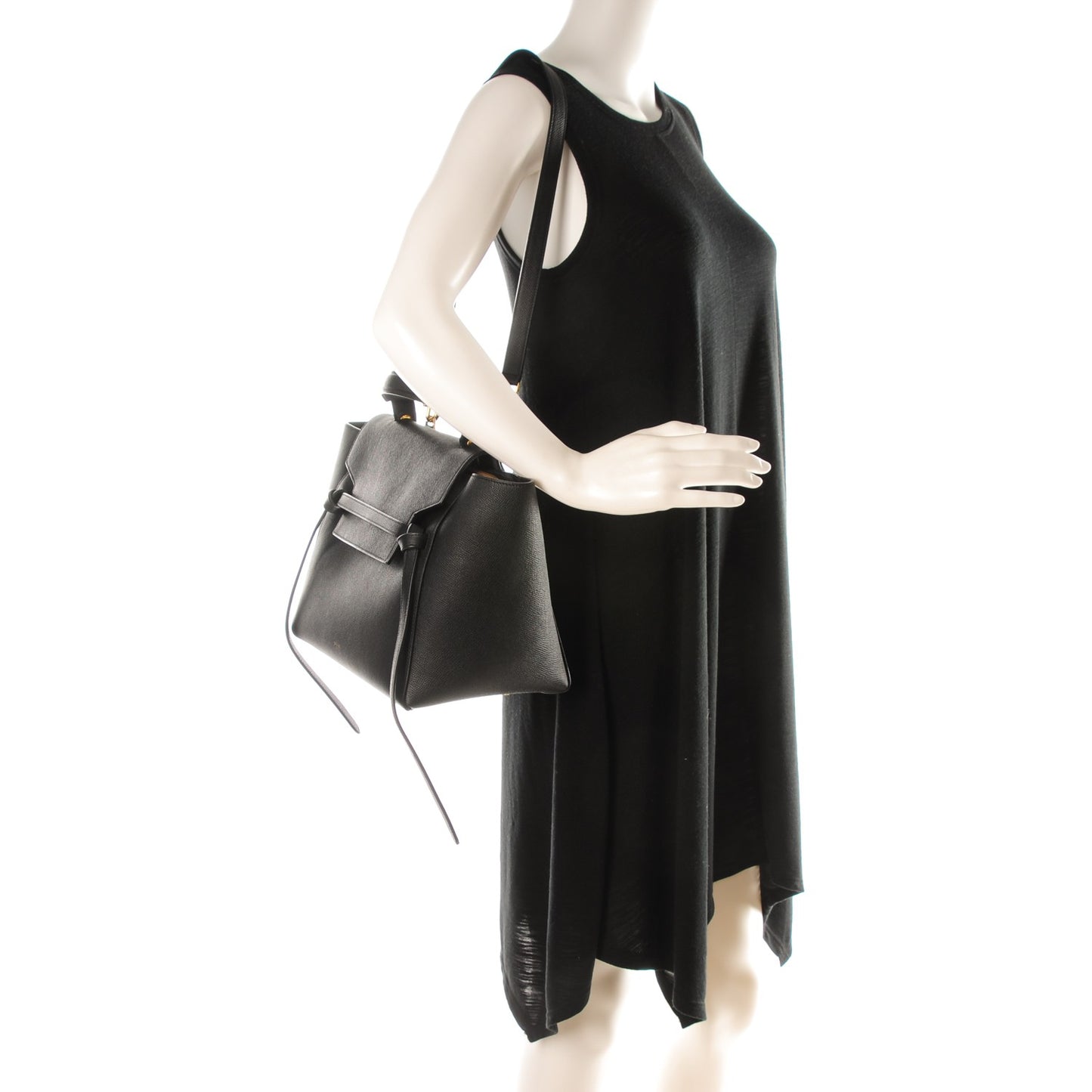 Grained Calfskin Mini Belt Bag Black