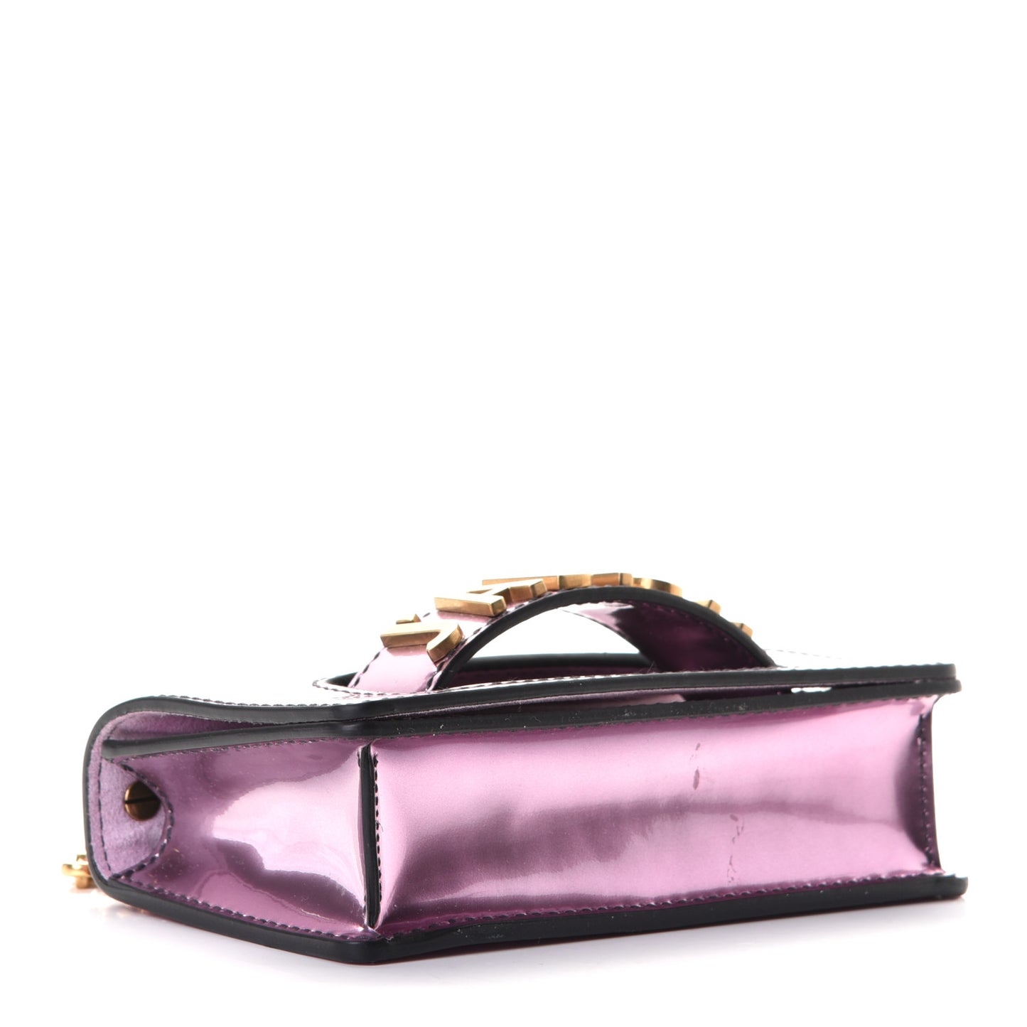 Metallic Calfskin J'Adior Mini Chain Flap Bag Pink