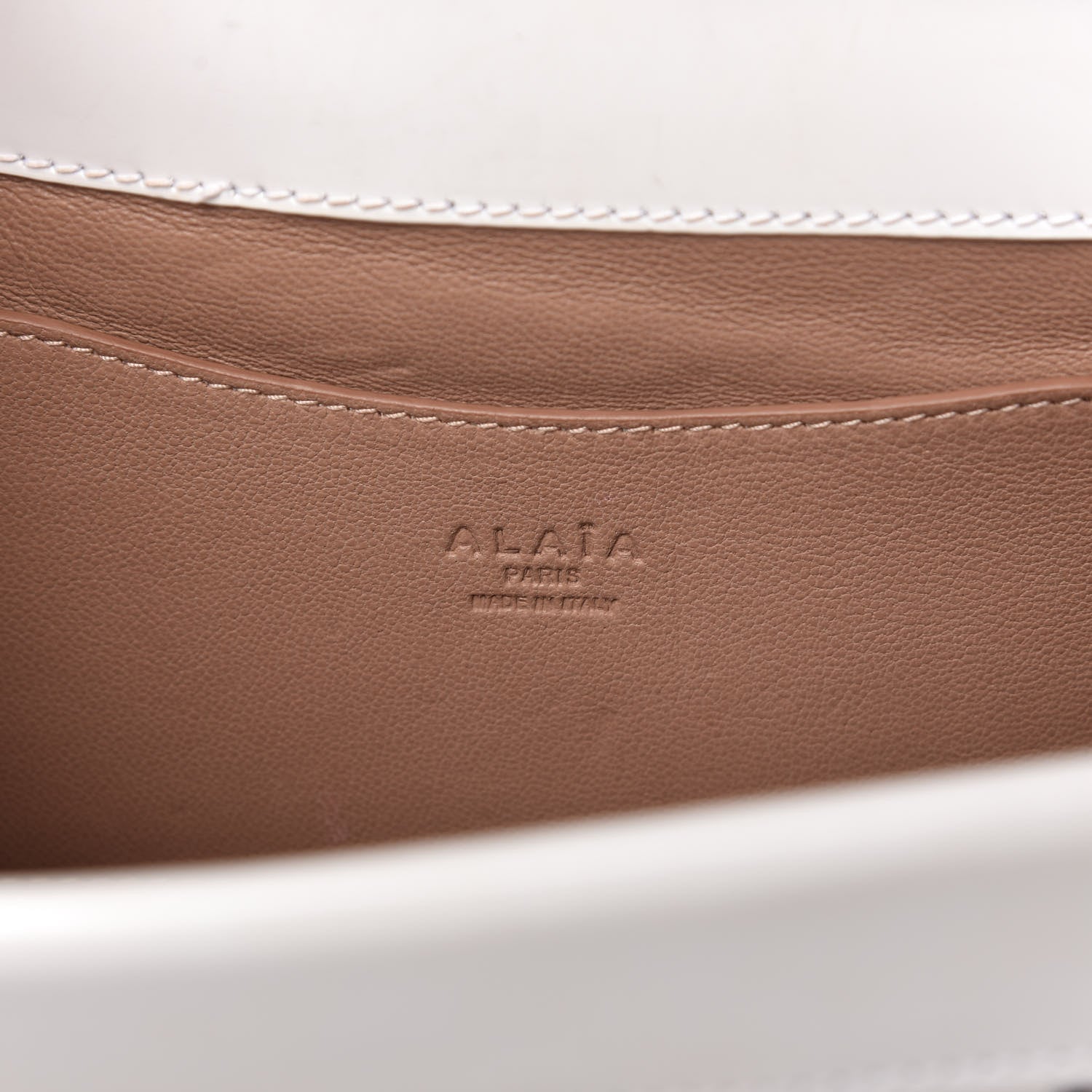 Alaia Calfskin Grommet Studded Clutch White 8 of 8