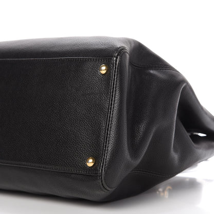 Chanel Calfskin Cerf Executive Shopper Tote Black 7 of 9