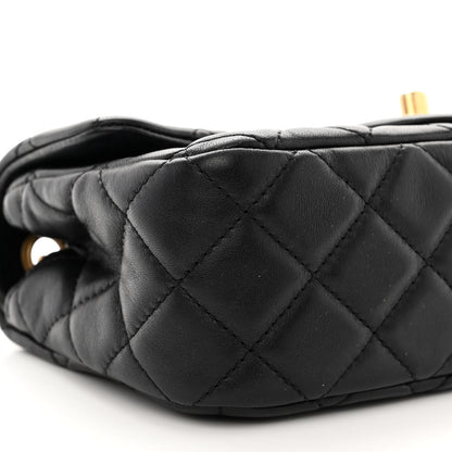 Chanel Lambskin Quilted Mini Rectangular Pearl Crush Flap Black 9 of 11