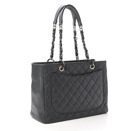 Chanel Caviar Quilted Grand Shopping Tote GST Dark Grey 3 of 9
