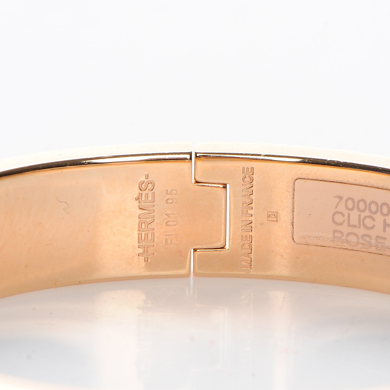 Hermes Enamel Narrow Clic Clac H Bracelet PM Rose Velours 3 of 5