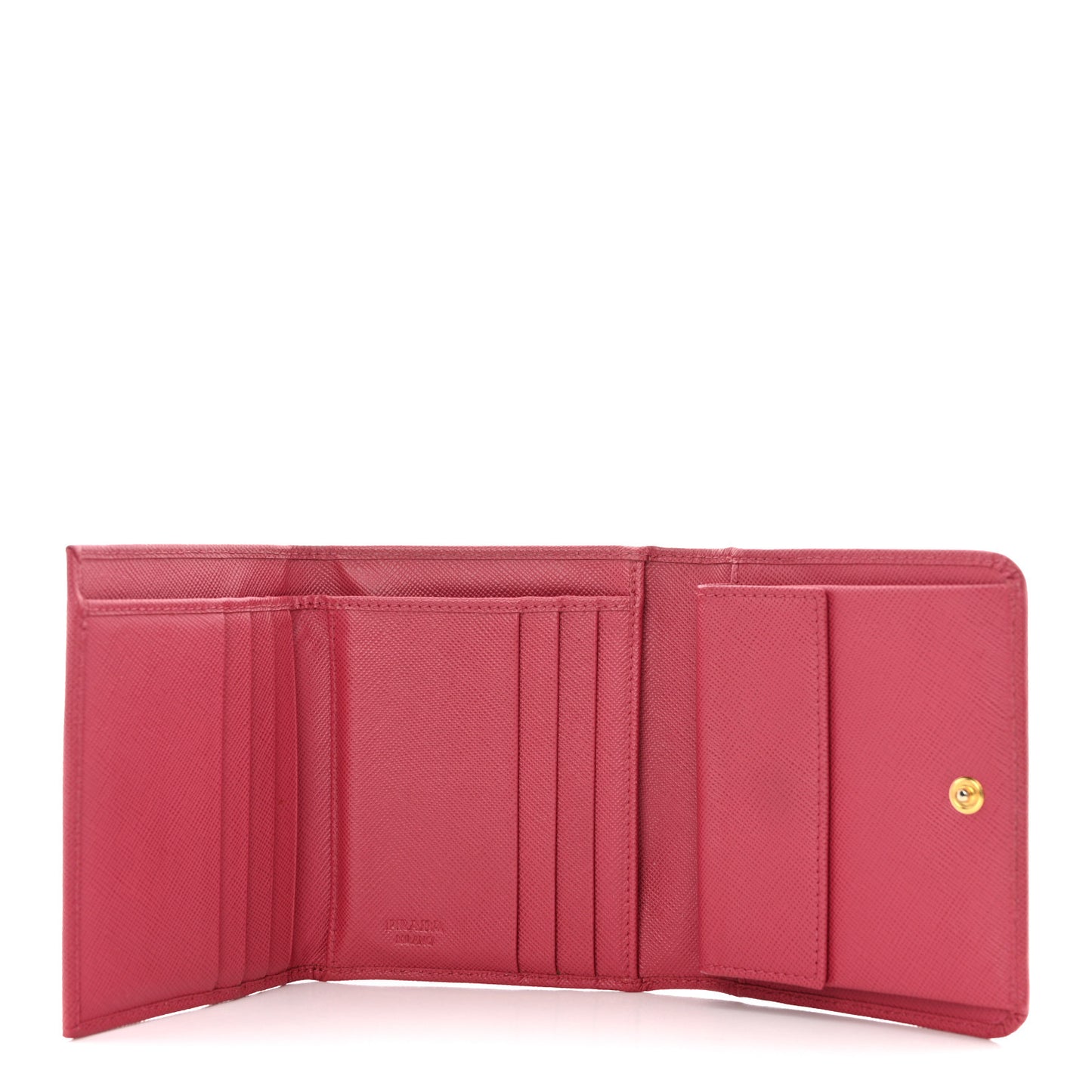 Saffiano Metal French Flap Compact Wallet Peonia