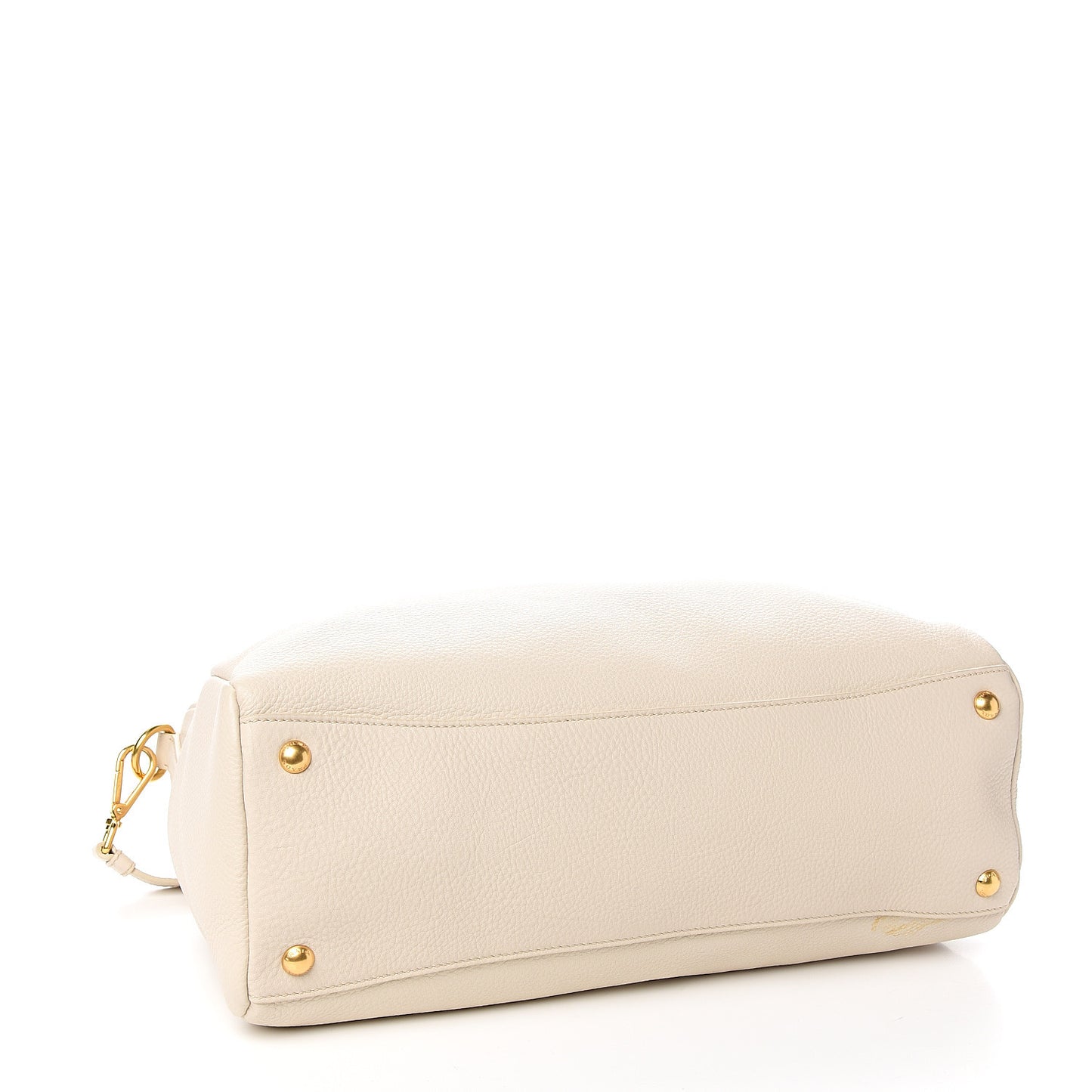 Vitello Daino Top Handle Zip Tote Talco