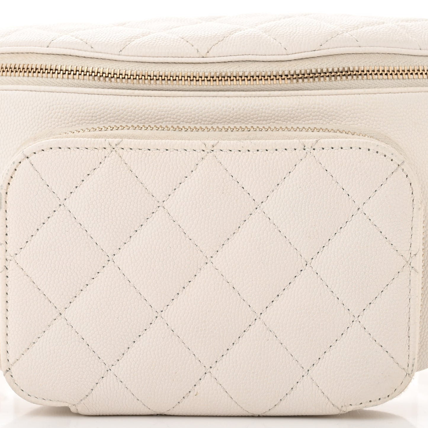 Caviar Quilted Business Affinity Waist Belt Bag White