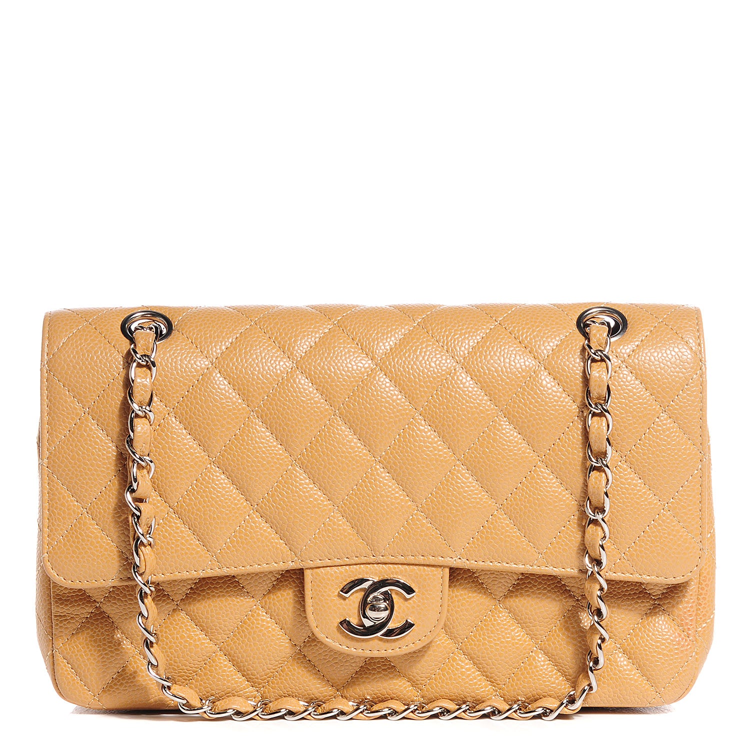 Chanel Caviar Quilted Medium Double Flap Beige 1 of 8