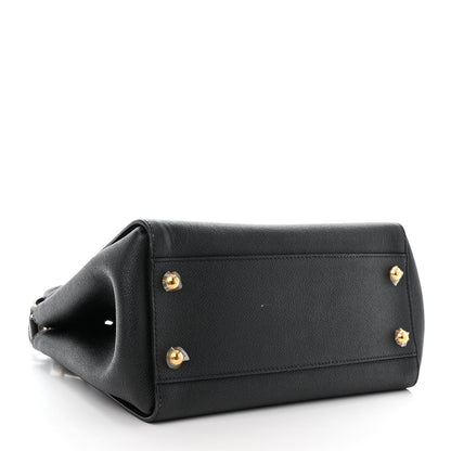 Burberry Soft Grain Calfskin Medium Buckle Tote Black 4 of 15