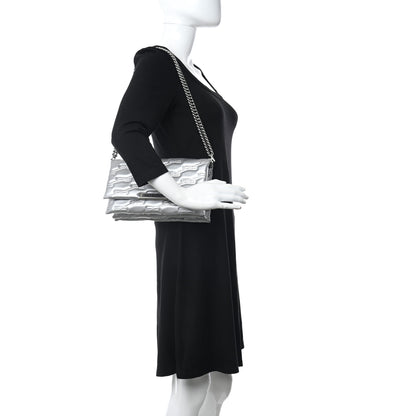 Balenciaga Nappa Allover License BB Monogram Embossed Medium Triplet Bag Silver 2 of 10