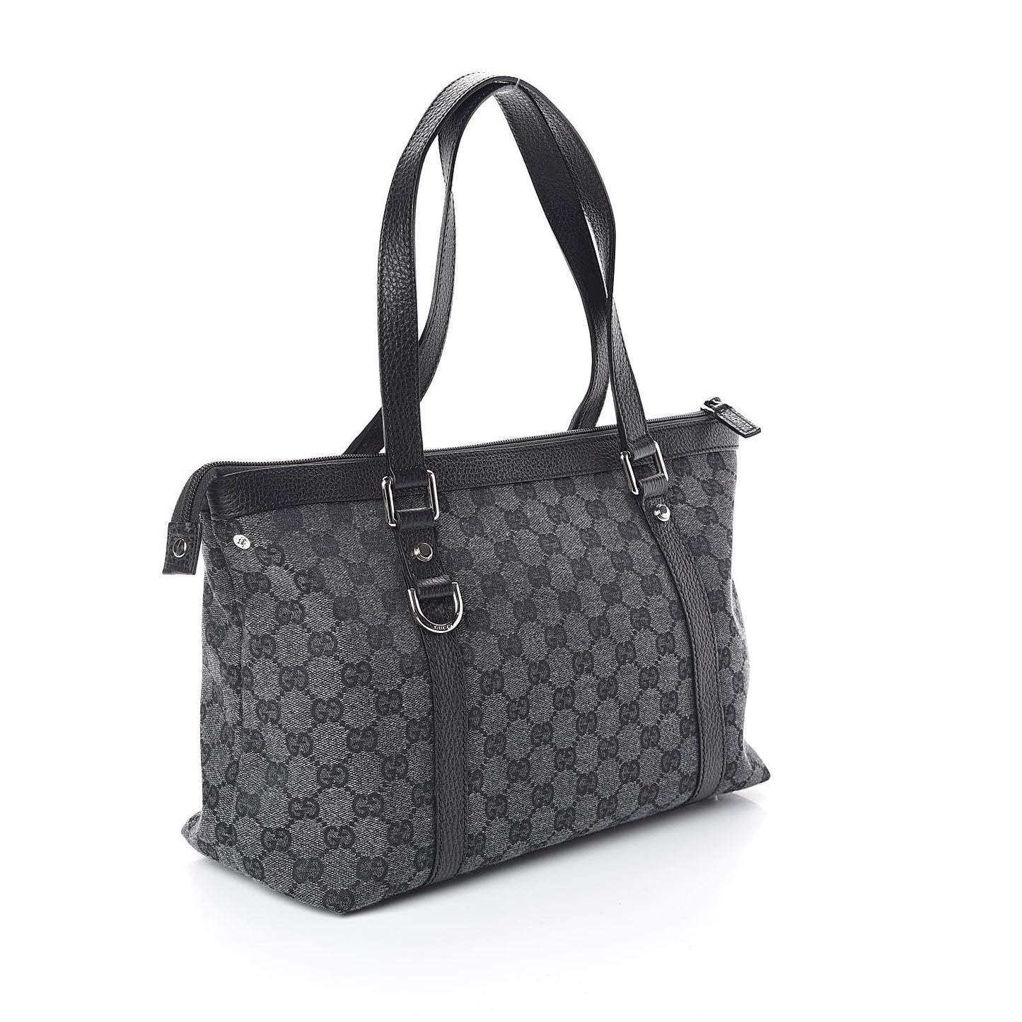 Denim Monogram Abbey Medium Tote Navy