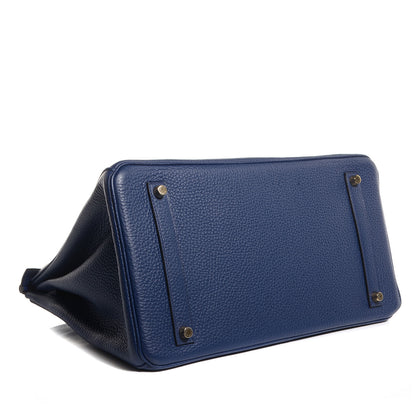 Hermes Taurillon Clemence Birkin 35 Bleu de Prusse 4 of 23