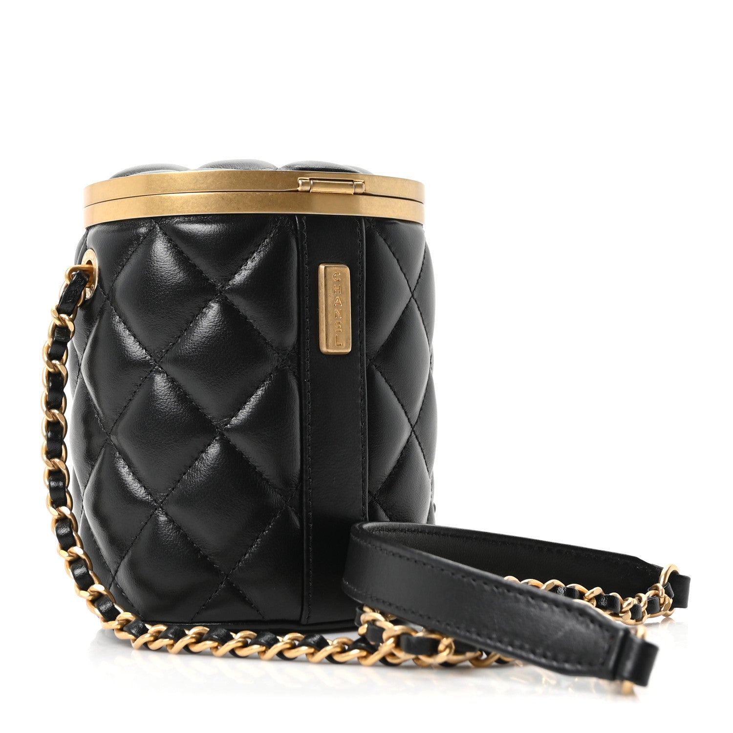 Chanel Lambskin Quilted Mini Crown Box Bag Black 3 of 10