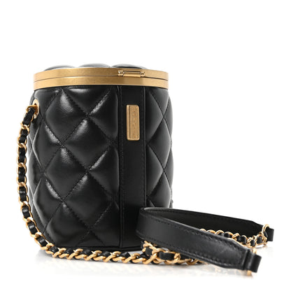 Chanel Lambskin Quilted Mini Crown Box Bag Black 3 of 10