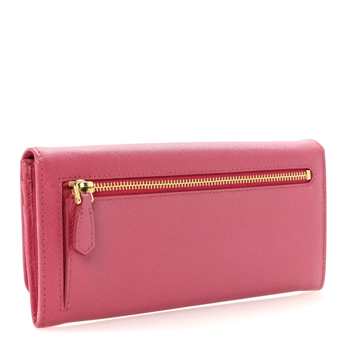 Saffiano Metal Continental Flap Wallet Peonia