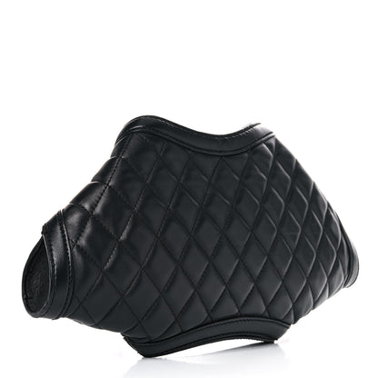 Alexander McQueen Lambskin Quilted De Manta Clutch Black 3 of 12