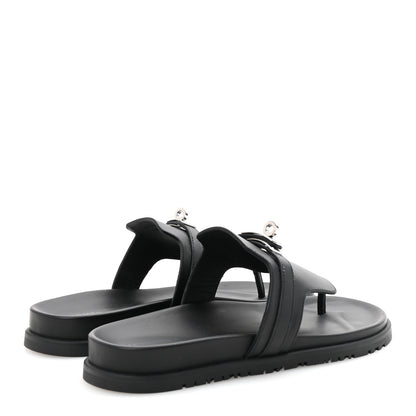 Hermes Calfskin Womens Empire Sandals 40 Black 5 of 10
