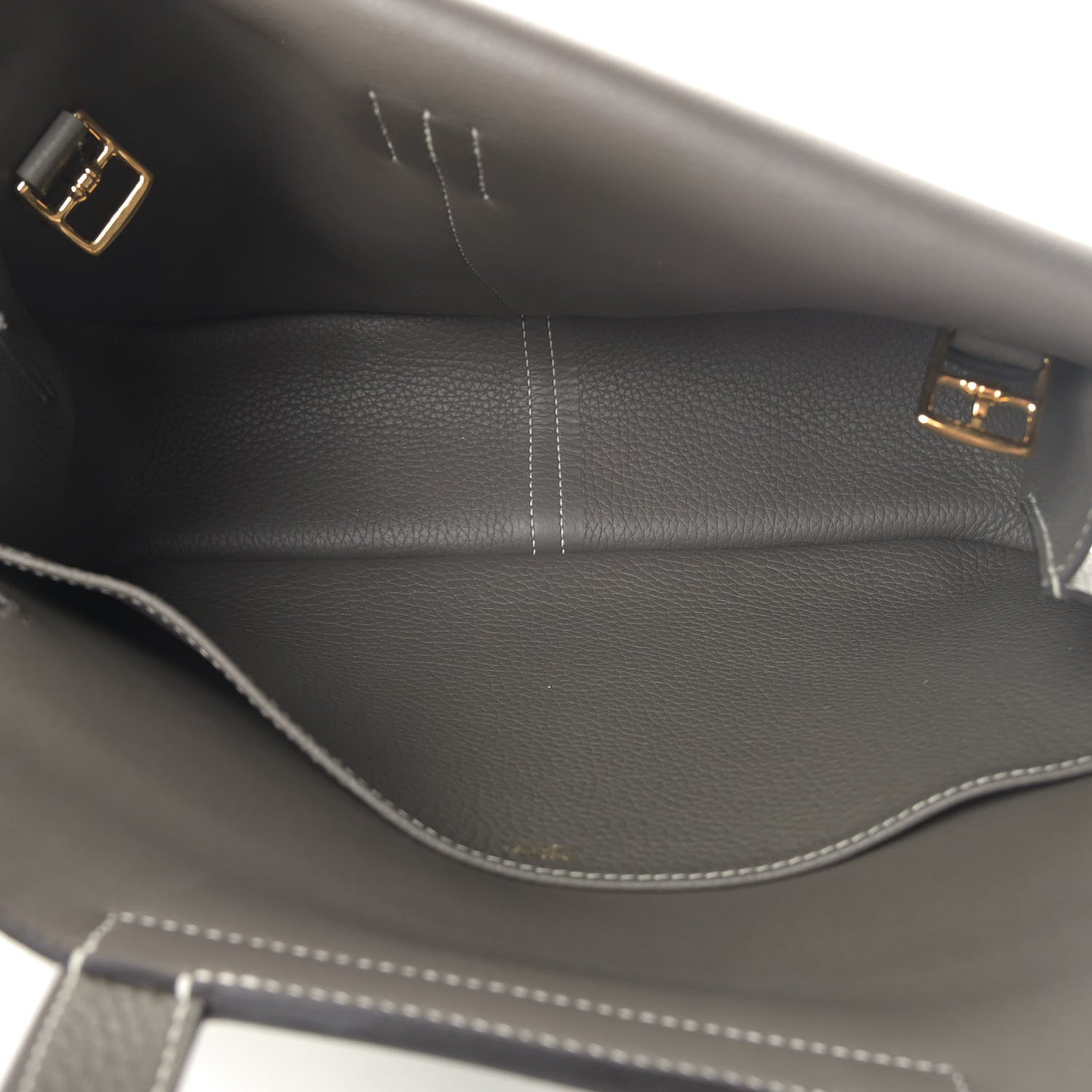 Hermes Taurillon Clemence Halzan 31 GM Etain 5 of 6