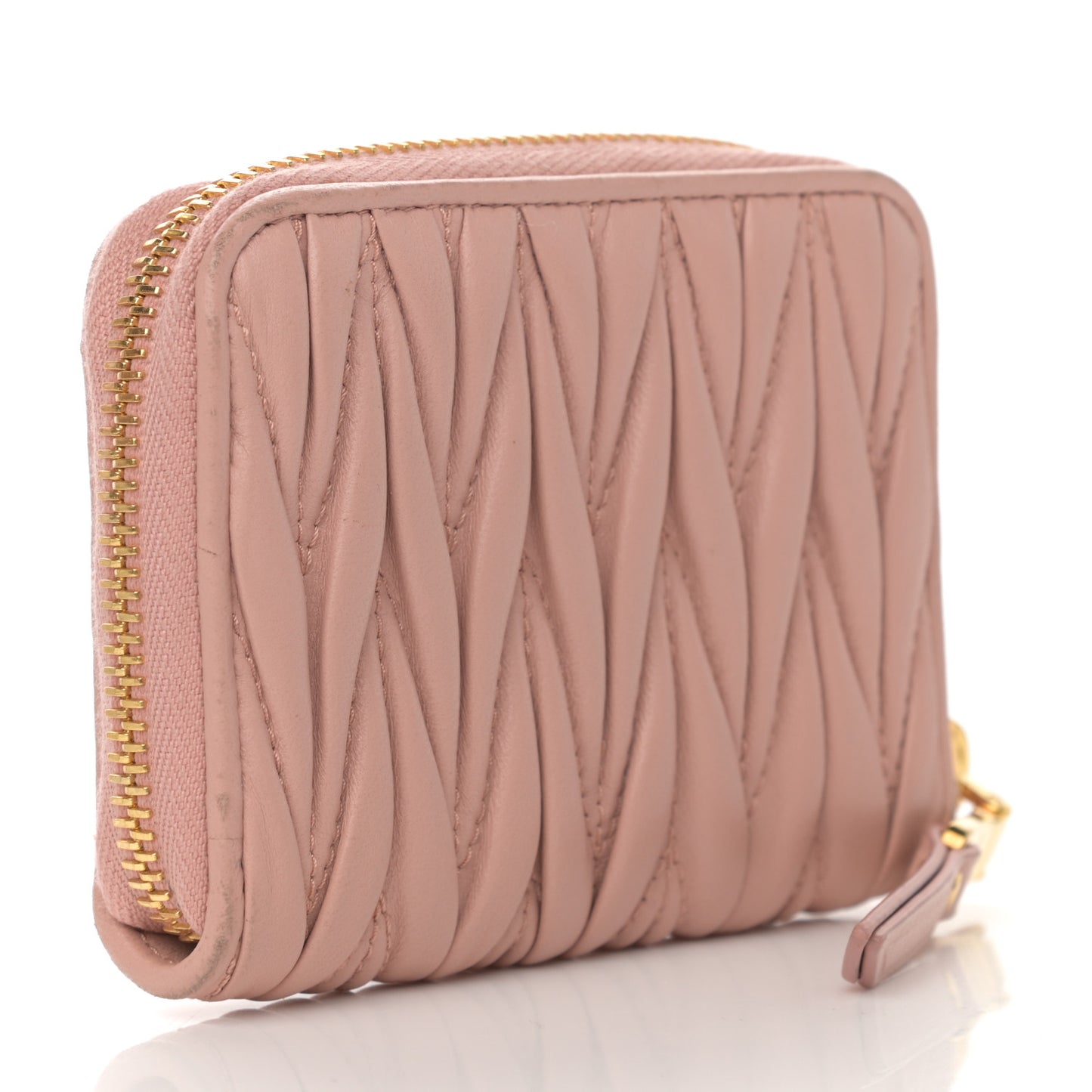 Nappa Matelasse Zip Around Compact Wallet Orchidea