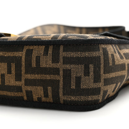 Fendi Fabric Jacquard FF 1974 Medium Baguette Tobacco Moro Black 9 of 12