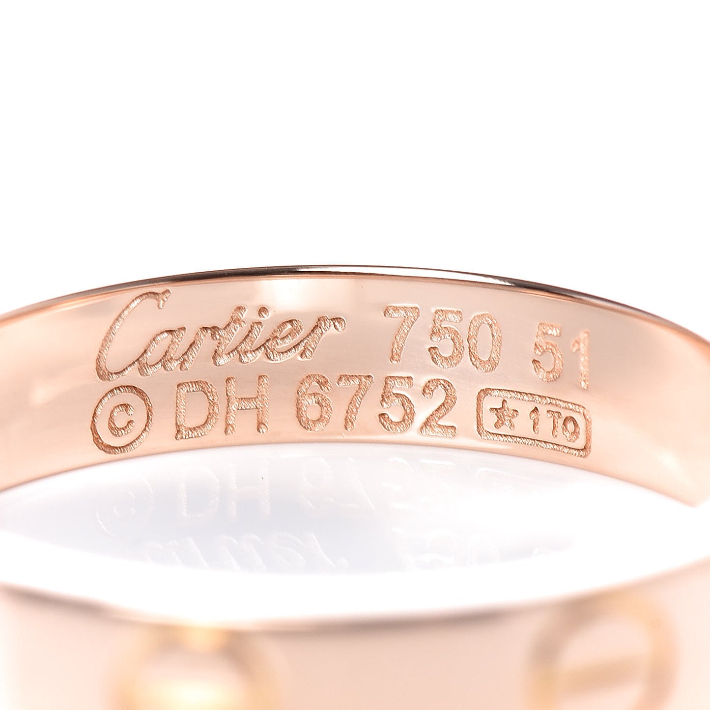18K Pink Gold 3.5mm LOVE Wedding Band Ring 51 5.75