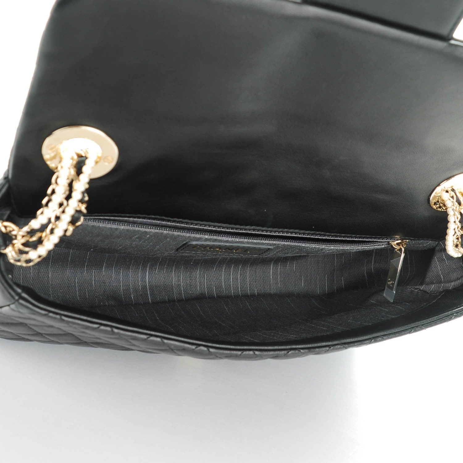 Chanel Lambskin Quilted Medium Westminster Pearl Flap Black 5 of 7