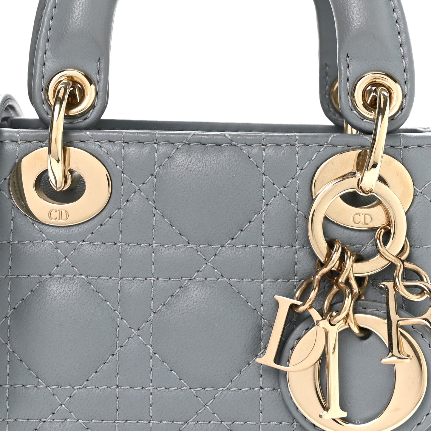 Lambskin Cannage Micro Lady Dior Cloud Blue