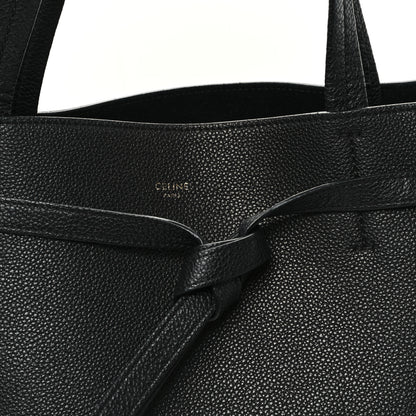 Celine Soft Grained Calfskin Small Belt Cabas Phantom Black 7 of 10