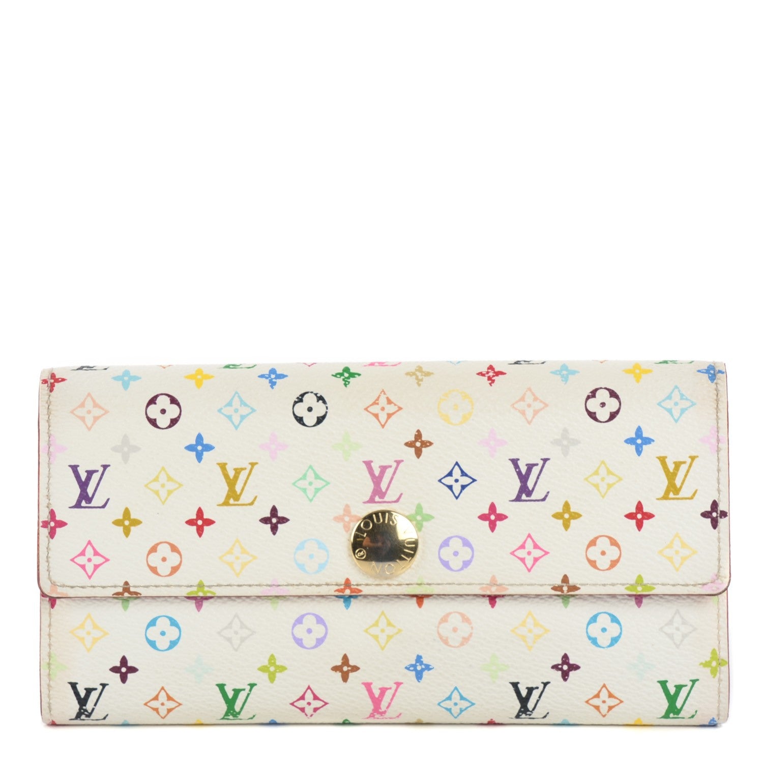 Louis Vuitton Monogram Multicolor Sarah Wallet White Litchi 1 of 7