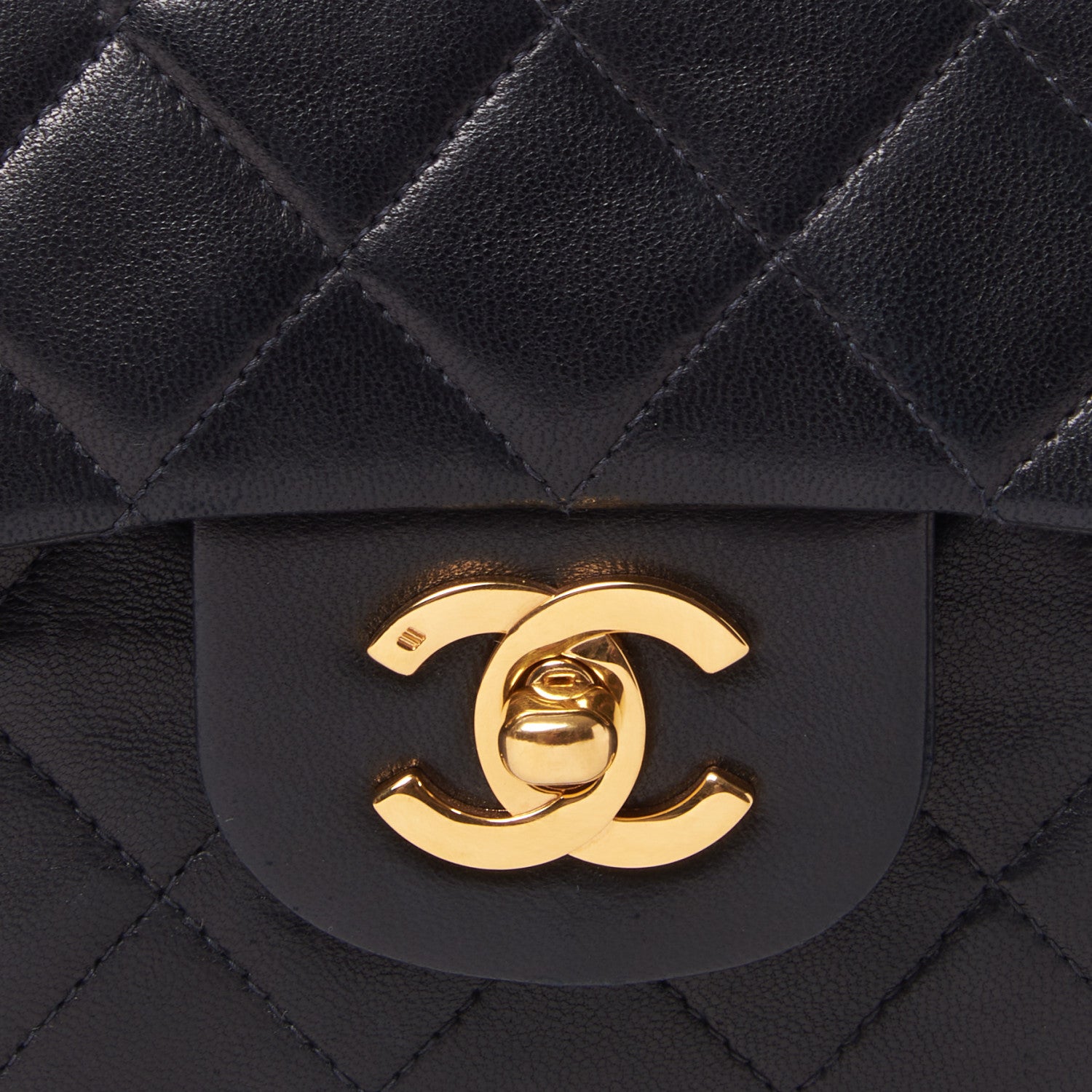 Chanel Lambskin Quilted Medium Double Flap Black 7 of 9